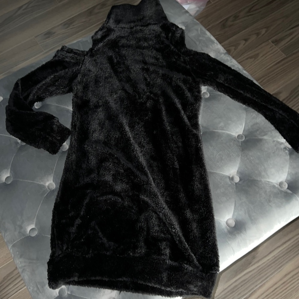 Fuzzy sweater dress